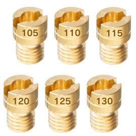 Jetsetmoto Main Jet Set of 6 Sizes #105 #110 #115 #120 #125 #130 Main Jet Set (Mikuni VM24 Carburetor/Cero 225/Address V100/Address 110/Bang Bang 200 Etc) with Storage Case
