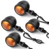 PIENSE Motorcycle Turn Signal, 4-Piece Set, Universal, Black, Bullet Type,