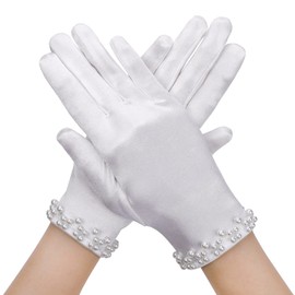 Short Satin Gloves Wrist Length Gloves Women's Gown Gloves Opera Wedding Banquet Dress Glove Short Prom Evening Gloves