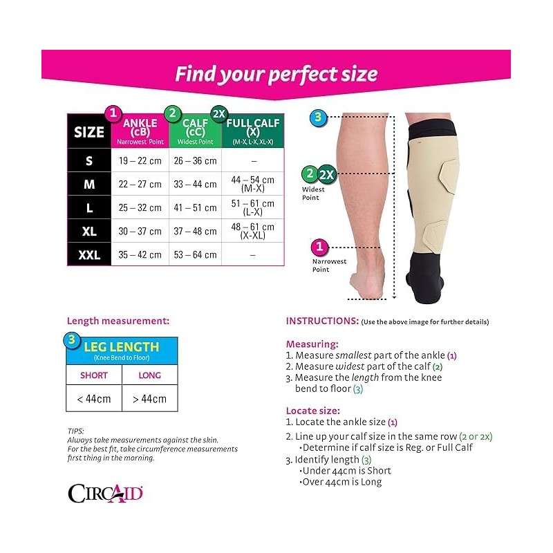 circaid Juxtalite HD sistema de pierna corta media/completa pantorrilla