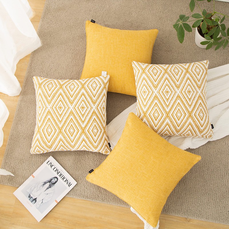 HPUK Fundas Decorativas para Cojines, Juego de 4 Fundas de