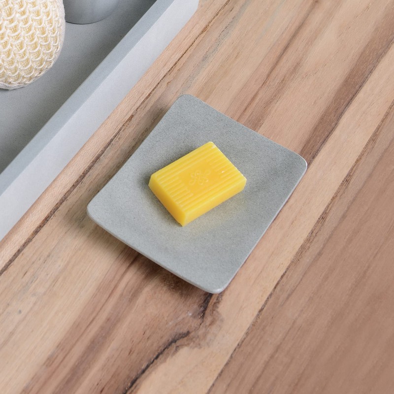 wohnfreuden Sandstone Soap Dish Grey Square 12 cm - Stone