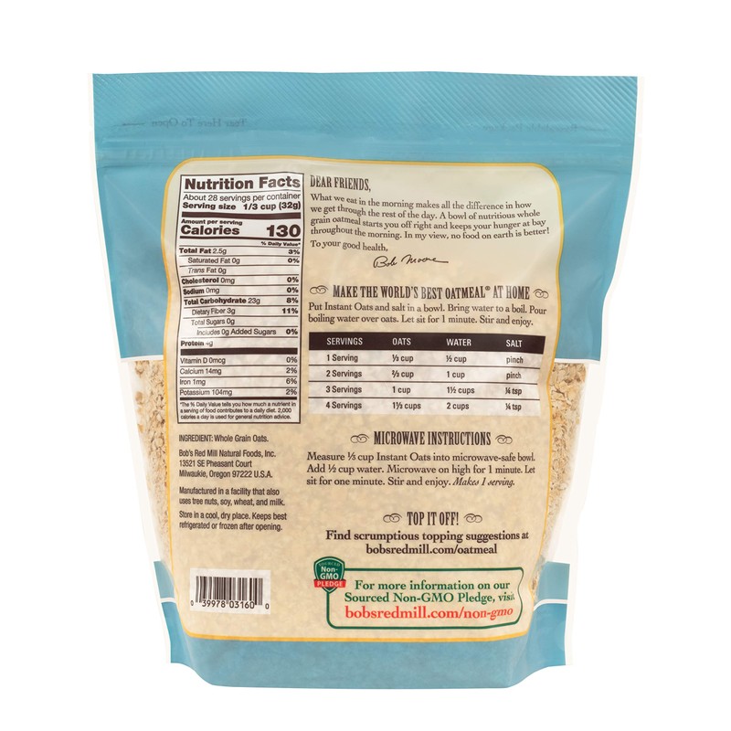 Bob's Red Mill Instant Rolled Oats, 32-ounce (Pack of 4)