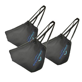 MAGNEMASQUE™ 3-PLY ADVANCED EAR-FREE FACE MASK LOT – Large Size Earless Magnetic Straps, Washable, Reusable, Breathable