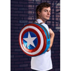 Loungefly Captain America Shield Backpack - The First Avenger Fashion Cosplay Bag for Heroes Standard