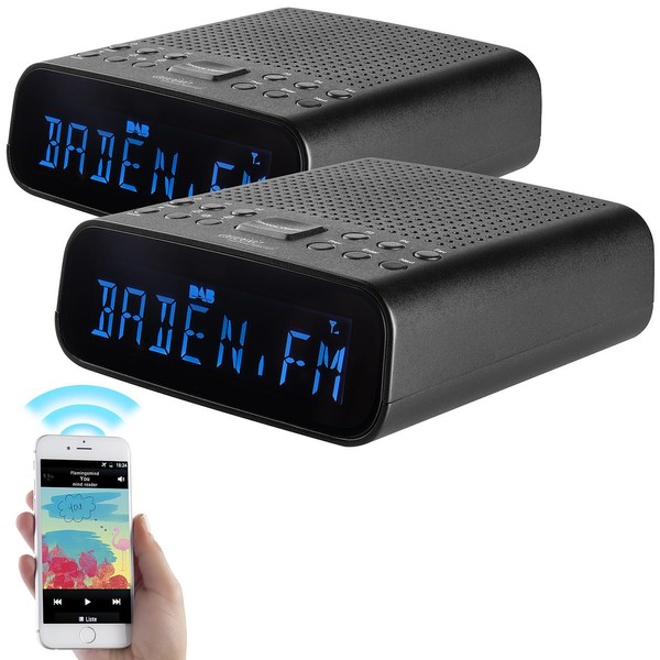 auvisio FM Radio Alarm Clock: Set of 2 DAB+ Radio