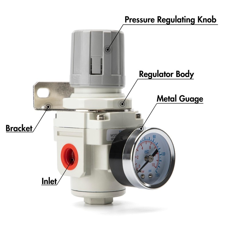 EBEIZZI 3/8" NPT Air Pressure Regulator | Air Regulator for