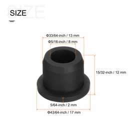 sourcing map Pack of 6 Rubber Grommet Holder Diameter 33/64 Inch (13 mm) Round T-Type for Cable Organising and Protecting