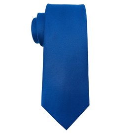 KOOELLE Men's Ties Solid Pure Color Plain Formal Royal Blue Ties For Men