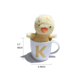 ZaH 16oz Ceramic Letter Mug - ABC Alphabet Initial A-Z (G)