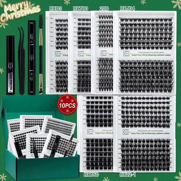 Eyelash Extensions Kit, 1 Set Mixed Length & Styles Cluster