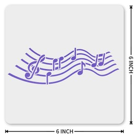 MAGJUCHE Jumping Music Notes Stencil 6 Inches, Reusable Musical Stencil for Painting DIY Crafts Decor