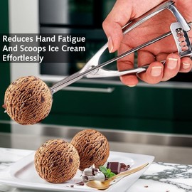Ice Cream Scoops with Easy Trigger,Cookie Scoops for Baking-Large Sized (6.3cm) 304 Stainless Steel Cookie Scoop for Ice Cream, Cookie, Cupcake, Meatball, Muffin