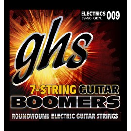 GHS Strings GB7L - 10 Pack - Guitar Boomers 7-String Set, Nickel-Plated Electric Guitar Strings, Extra Light (9-58), Pack of 10