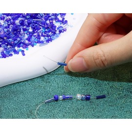PPhtony Mixed Craft Beads - 1000pcs/20g Glass Seed & Bugle Beads, 1.5-4.5mm, Royal Blue, Ideal for DIY Jewelry Making