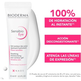 BIODERMA, Contorno de Ojos, Sensibio Eye, Gel Hidratante Suave para el Contorno de Ojos, Crema para Piel Sensible, 15 ml