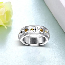 Peireara Bumble Bee Gifts for Women 925 Sterling Silver Honey Bee Ring Bee Themed Jewelry Gifts for Mom Wife Bee Lovers (7)