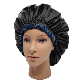 ELEBOX Jumbo Shower Cap XL Double-Layer Satin Bonnet Sleep Cap for Braids Waterproof Bath Caps Reusable Shower Hat