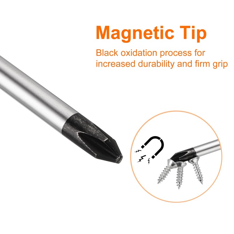 sourcing map PH1 Phillips Screwdriver #1 9.4" Magnetic Screwdrivers 5.9"
