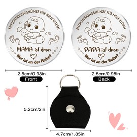A Little Hug Gift Expectant Dad Gift Pregnancy Gift Expectant Mum Gift Expectant Parents Expectant Mothers Gift Thanksgiving Christmas New Year Valentine's Day, 1 decision coin for new parents mum is