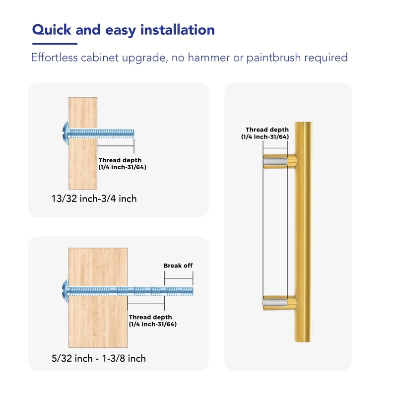 10 Pack 7.38 Inch Length Kitchen Cabinet Handles with 5