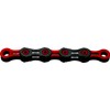 KMC Bicycle Chain, DLC11 Waxed Black/Red, 1/2 Inch x 11/128