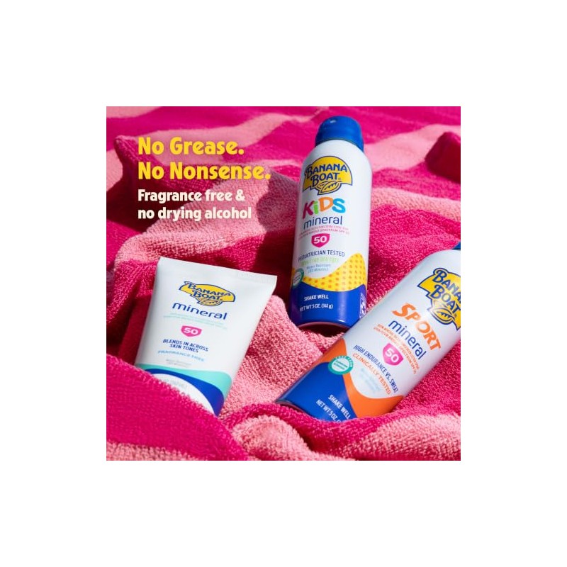 Banana Boat - Loción de protección solar mineral sensible SPF