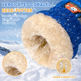 LeapBeast Children's Ski Gloves, 3-5 Years Children's Gloves, Waterproof, Windproof Mittens, TPU Palm Children's Gloves, Children's Winter Gloves for Boys and Girls (Royal Blue)