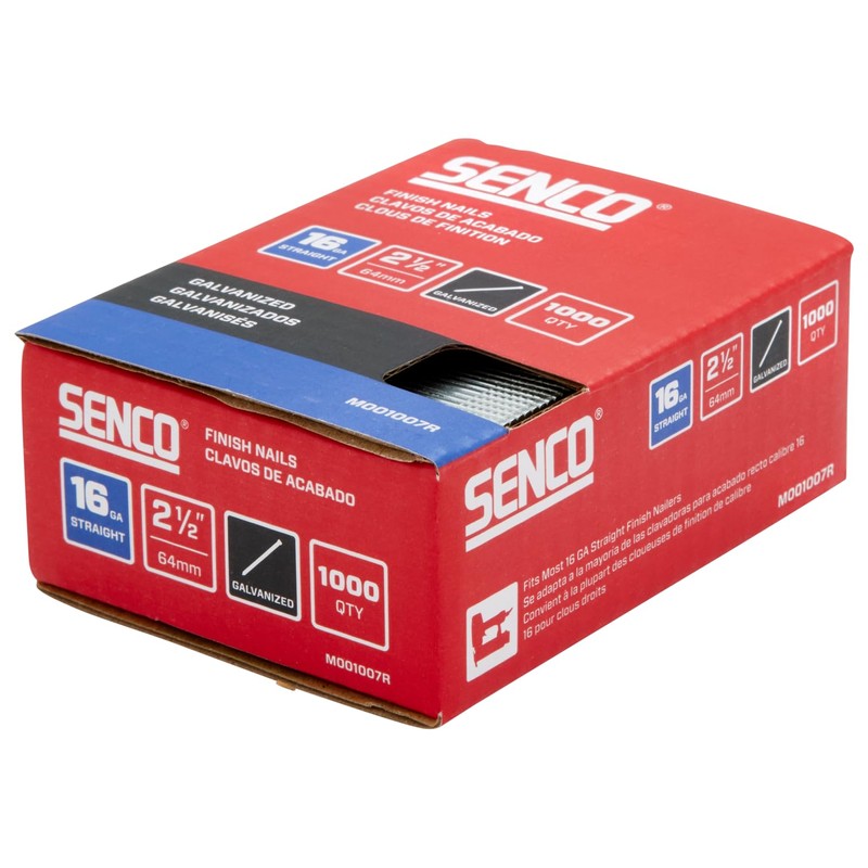 SENCO M001007R 2-1/2" 16 Gauge Straight Finish Nails, Galvanized Finish