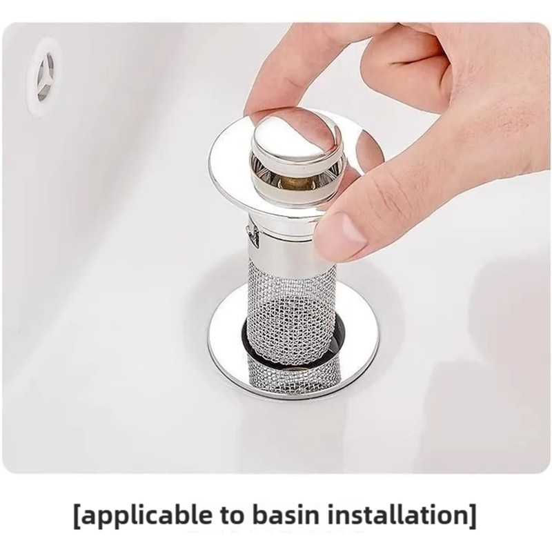 Bathroom Sink Stopper, Stainless Steel Removable Drain Strainer, Hair Catcher