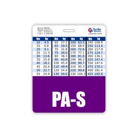 PA-S Badge Buddy Horizontal w/Height & Weight Conversion Charts (Oversized, Purple)