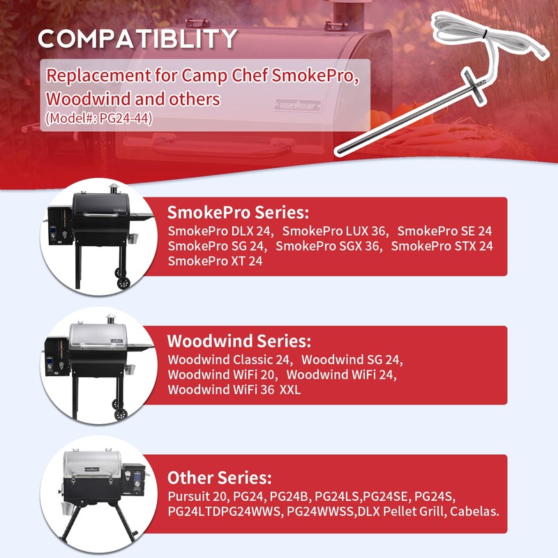 RTD Temperature Probe Replacement for Camp Chef PG24-44