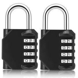 2 Pcs Combination Padlock, Heavy Duty Metal Padlock for Gym Locker, Padlocks with Code, Gym Padlock, Locker Padlocks, Waterproof Combination Lock for Locker Outdoor Gate Shed (B, Black)