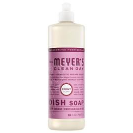 Mrs. Meyer’s Jabón para Trastes Peonía 473 ml | Dish Soap con Ingredientes Naturales | Aroma Refrescante de Peonía