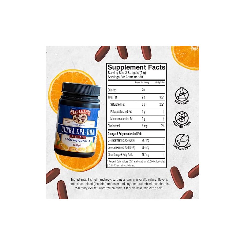 Barleans 100 mg Fresh Catch EPA-DHA -60 Soft Gels by