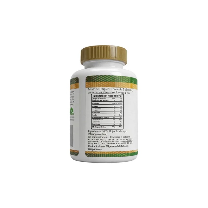 Healthy Superfoods Moringa Pura Premium 100 Capsulas 500mg Sabor Natural