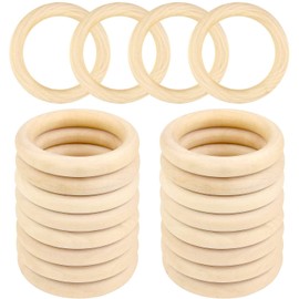 DDSHUN 20 Pcs Wooden Rings Unfinished Natural Wood Rings 55mm Outer Diameter Round Connectors Wood Loop Ring for DIY Crafts Jewelry Making Pendant Connectors Ornaments Home Decor (55 mm)