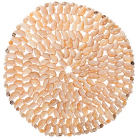 GANAZONO Beach Coaster Seashell Coasters Hot Pot Holder Round Seashell Trivet Mat Nautical Drink Coasters Pot Pads Coffee Cup Holder Pad for Kitchen Dinner Table Coastal Coasters