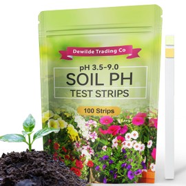 Soil pH Paper Test Kit – 100 Tester Strips (3.5-9 Range) – Use for Testing Garden Home Lawn Grass Vegetable Gardening Dirt Yard Compost Outdoor and Indoor Plants