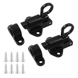 Bivethoi 2Pcs Self-Closing Latches, Resilient Bolt Latch Spring Door Lock, Aluminum Alloy Resilient Bolt Latch Security Automatic Spring Barrel Slide Gate Lock for Door and Window (Black)