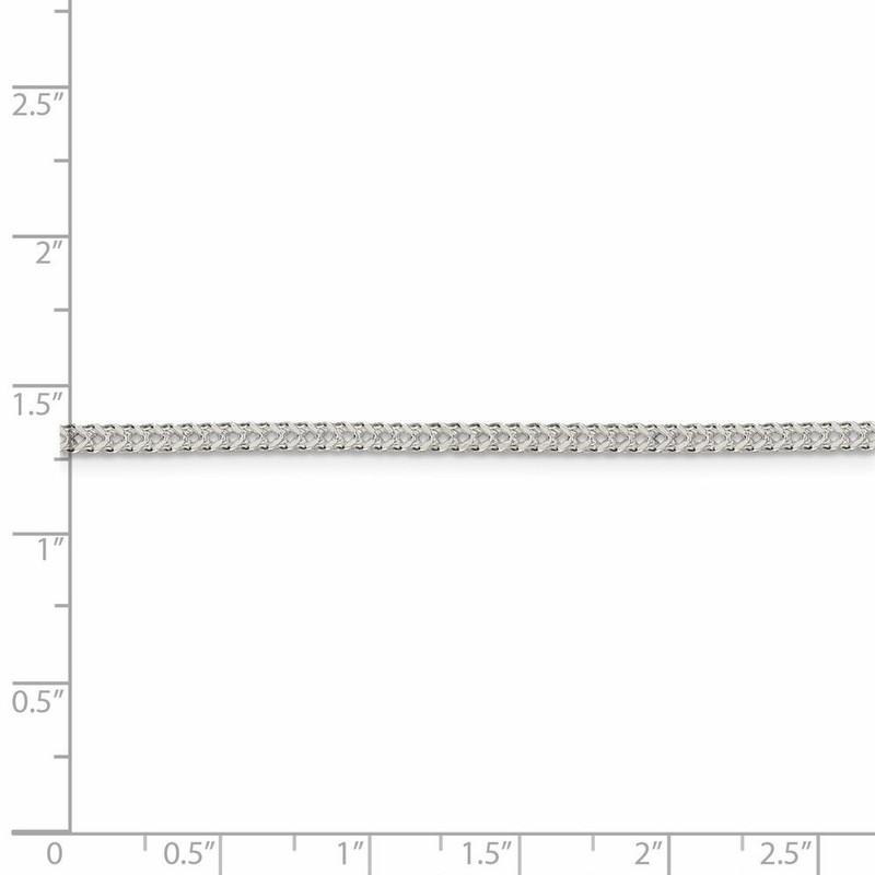 Solid 925 Sterling Silver 2mm Diamond-Cut Square Franco Necklace Chain