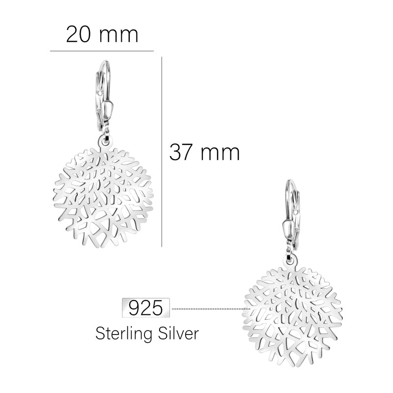 SOFIA MILANI - Women's Earrings 925 Silver - Snowflake Earrings,