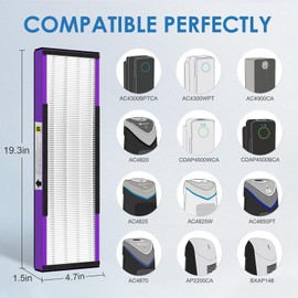 [ELOWOKE] 4-Pack FLT4850PT HEPA Filter B Pet Compatible with Gɜːrm-Guardian Air Purifier Filter Replacement for Model FLT4825 AC4825 AC4300, 4X H13 HEPA Filters & 10X Carbon Pre-Filter, Purple