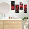 Tatuo Set of 4 Red Rose Bathroom Wall Decor Wooden