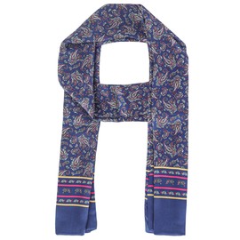 WANYING Elegant Silk Scarf for Men 100% Silk 11 Momme Men's Scarf Double Sided for Spring Summer Autumn Casual Business 155 x 26 cm, H - Paisley Dark Blue