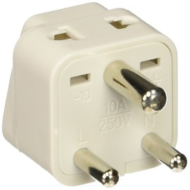 CKITZE BA-10-3P Canada to India Grounded Universal 2-in-1 Type D Plug Adapter, 3-Pack
