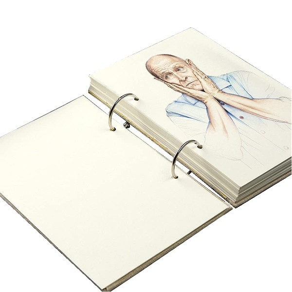 Retro Spiral Sketchbook Linen Hardcover 120 Pages 160GSM Thick Refillable