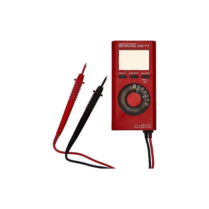 Benning 044084"MM P3" Digital Multimeter, Red/Black