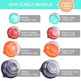 Sophico Round Silicone Storage Cover Lids Replacement for Anchor Hocking and Pyrex Glass Bowls (Container not Included) (4 Size, 8 Pack)