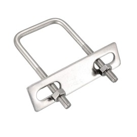 sourcing map Pack of 2 M6 square U-bolts, square U-bolts, 40 x 80 mm, with nut frame and fasteners, carbon steel